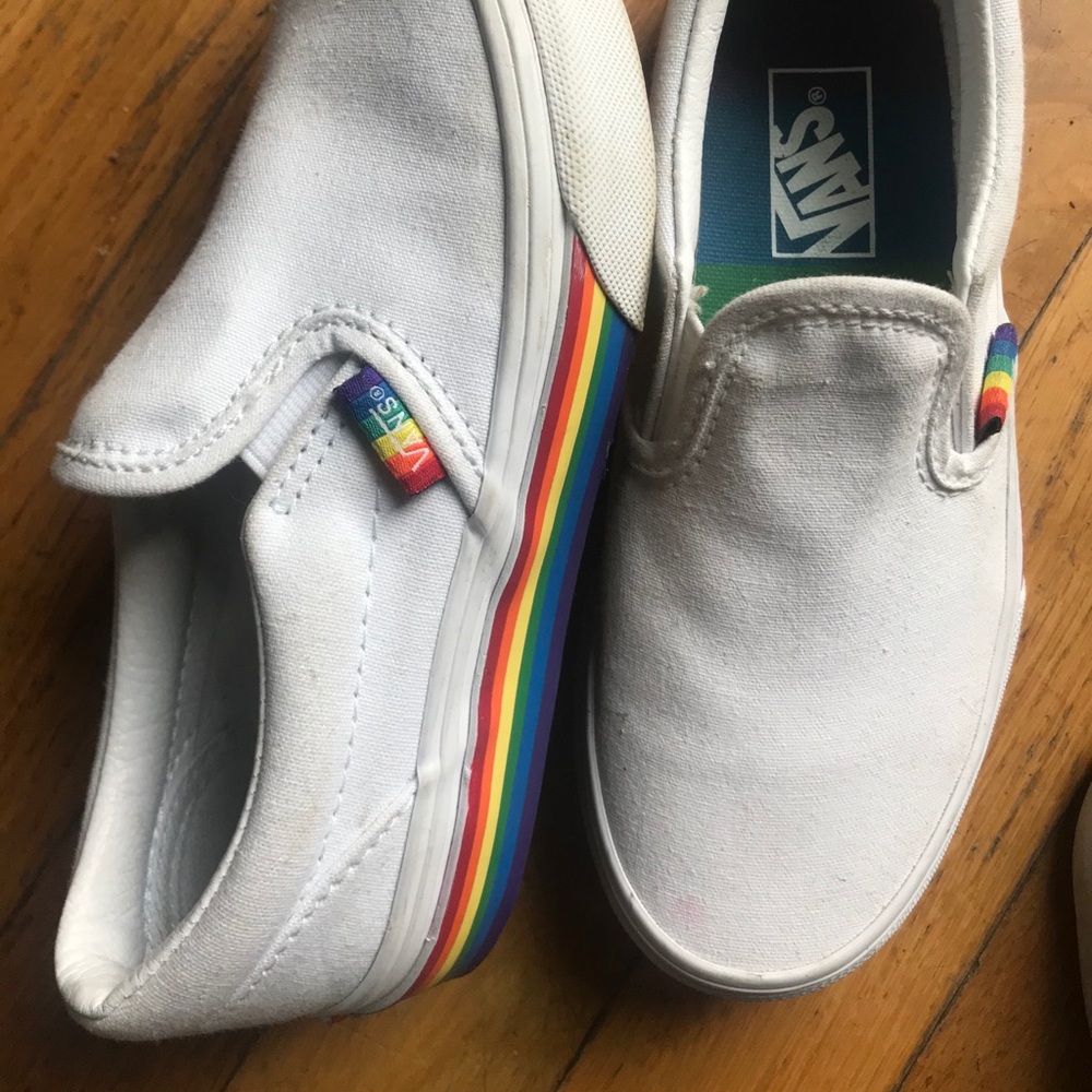 White rainbow vans